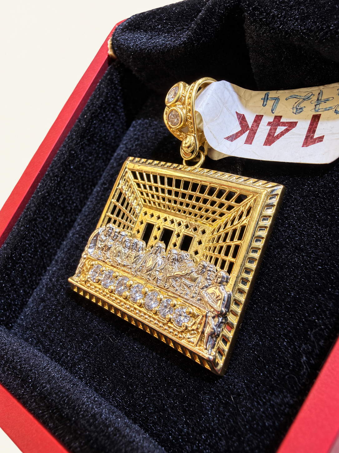 14KT Two-Tone Gold Last Supper Pendant – R724