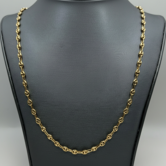 10KT PUFF GUCCI LINK CHAIN 24INCH 4MM
