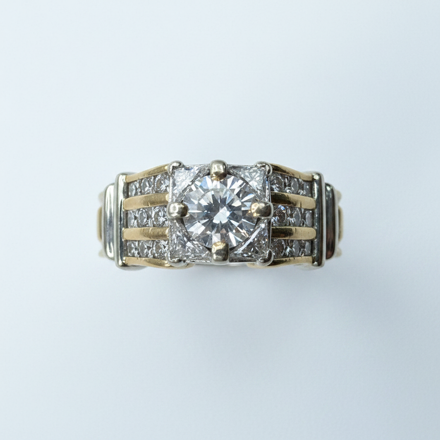 14K Yellow Gold Diamond Ring 1.50 TCW Size 7 – R1344