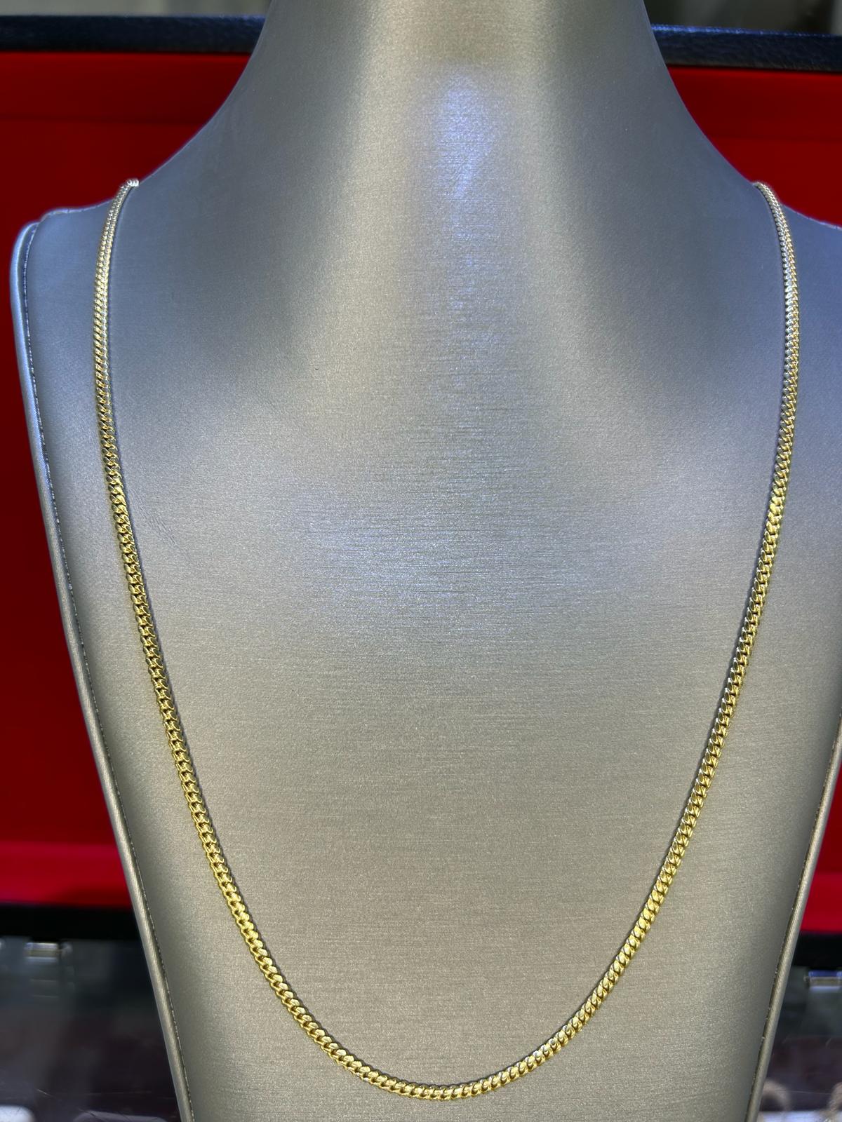 10K Gold Solid Cuban Chain 2.6mm