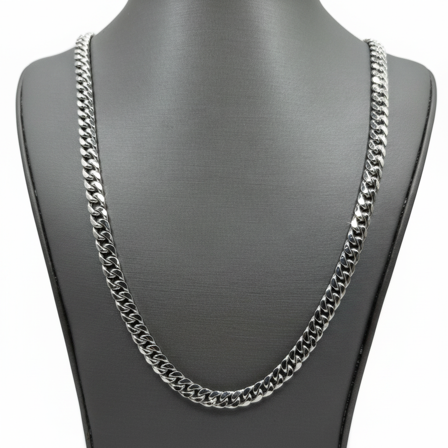 10KT White Gold Cuban Link Chain – 26” | 6mm