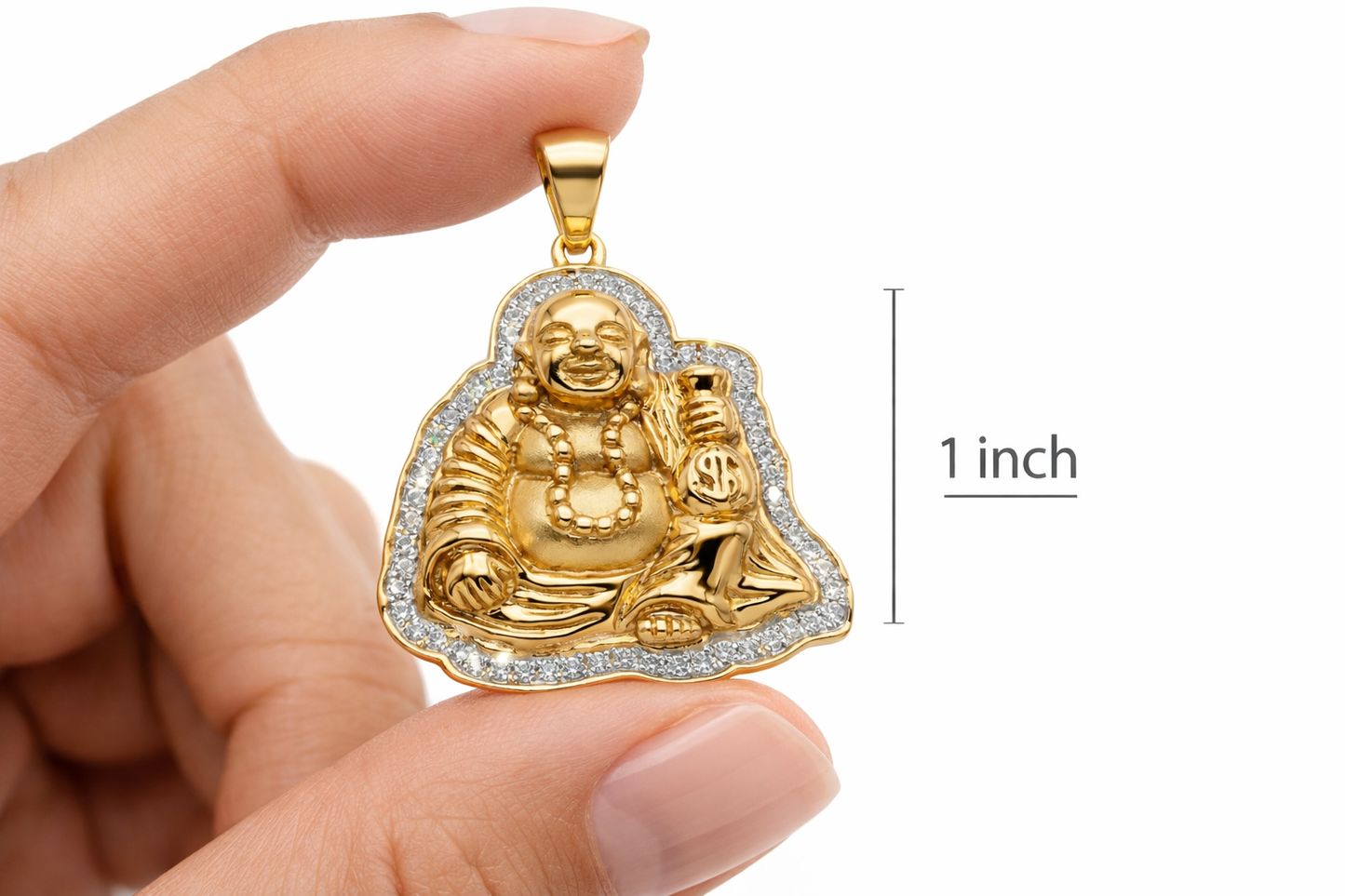 10KT DIAMOND $ BUDDHA PENDANT
