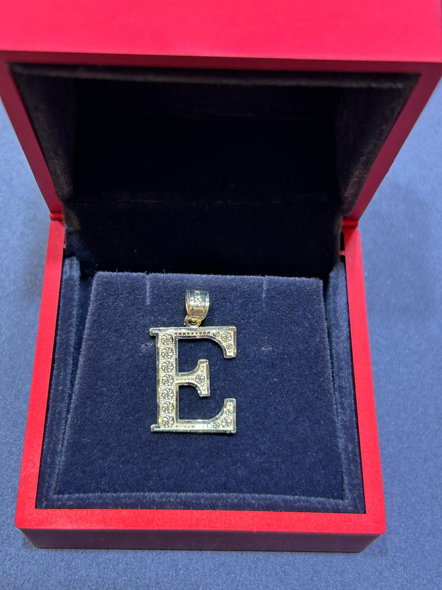10k Yellow Gold Initial Letters A-Z Charm Pendant - 0.7 INCH
