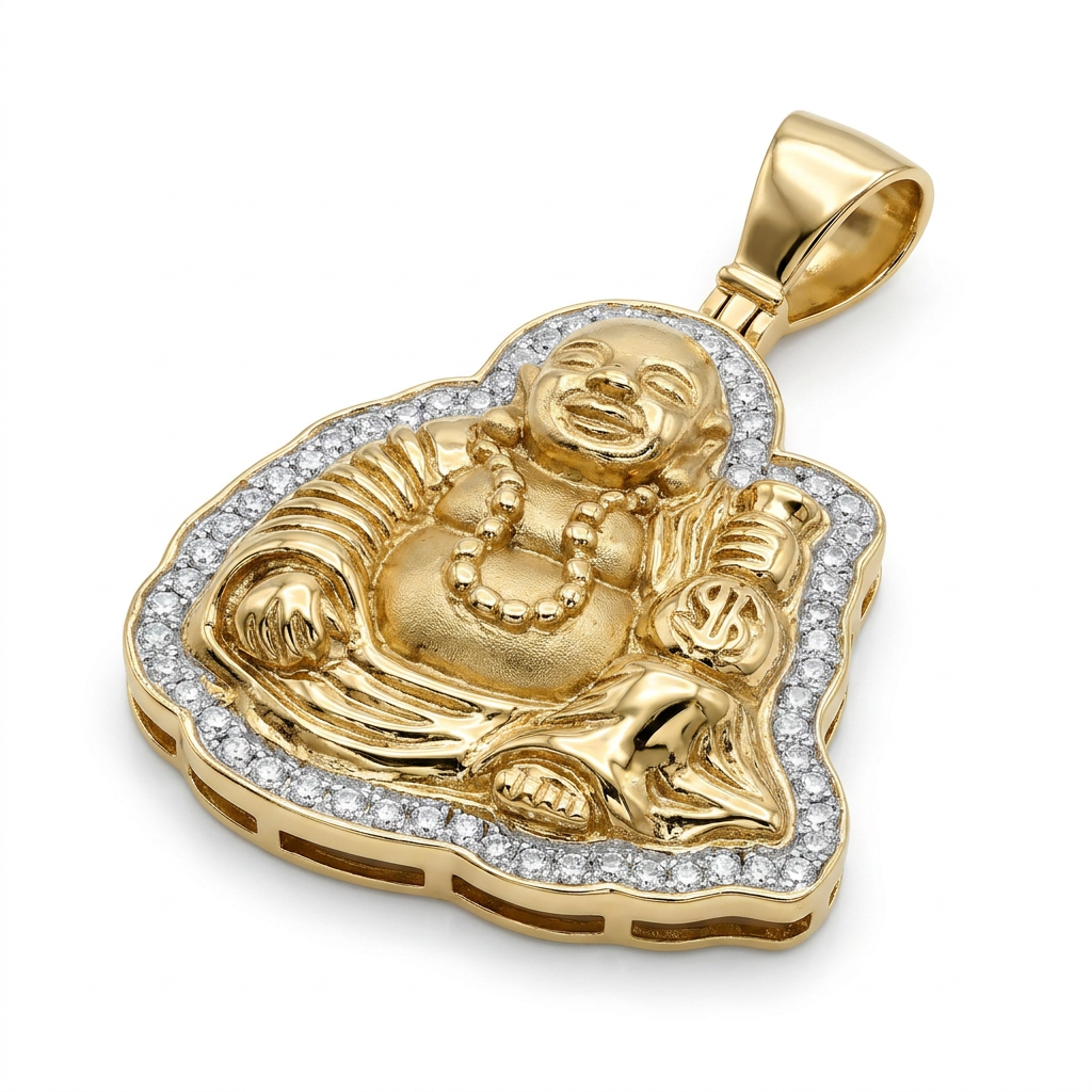 10KT DIAMOND $ BUDDHA PENDANT