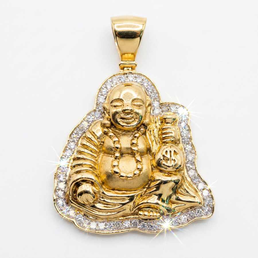 10KT DIAMOND $ BUDDHA PENDANT