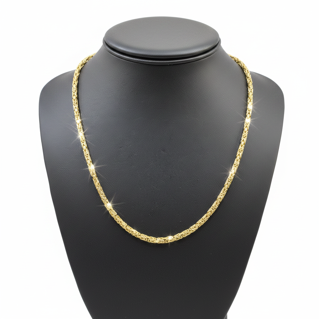 18K Yellow Gold Byzantine Chain 20" – R2288