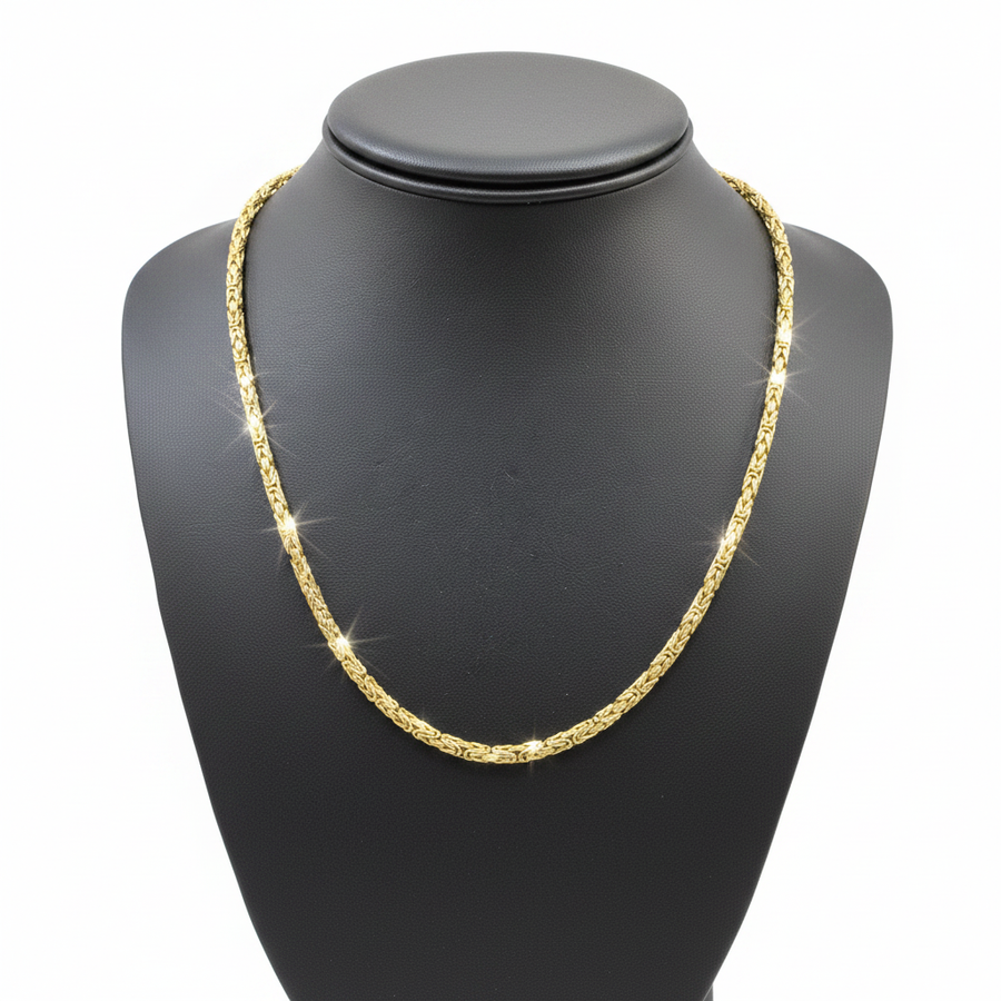 18K Yellow Gold Byzantine Chain 20" – R2288