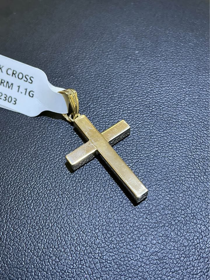14k yellow gold small cross pendant 1.1g