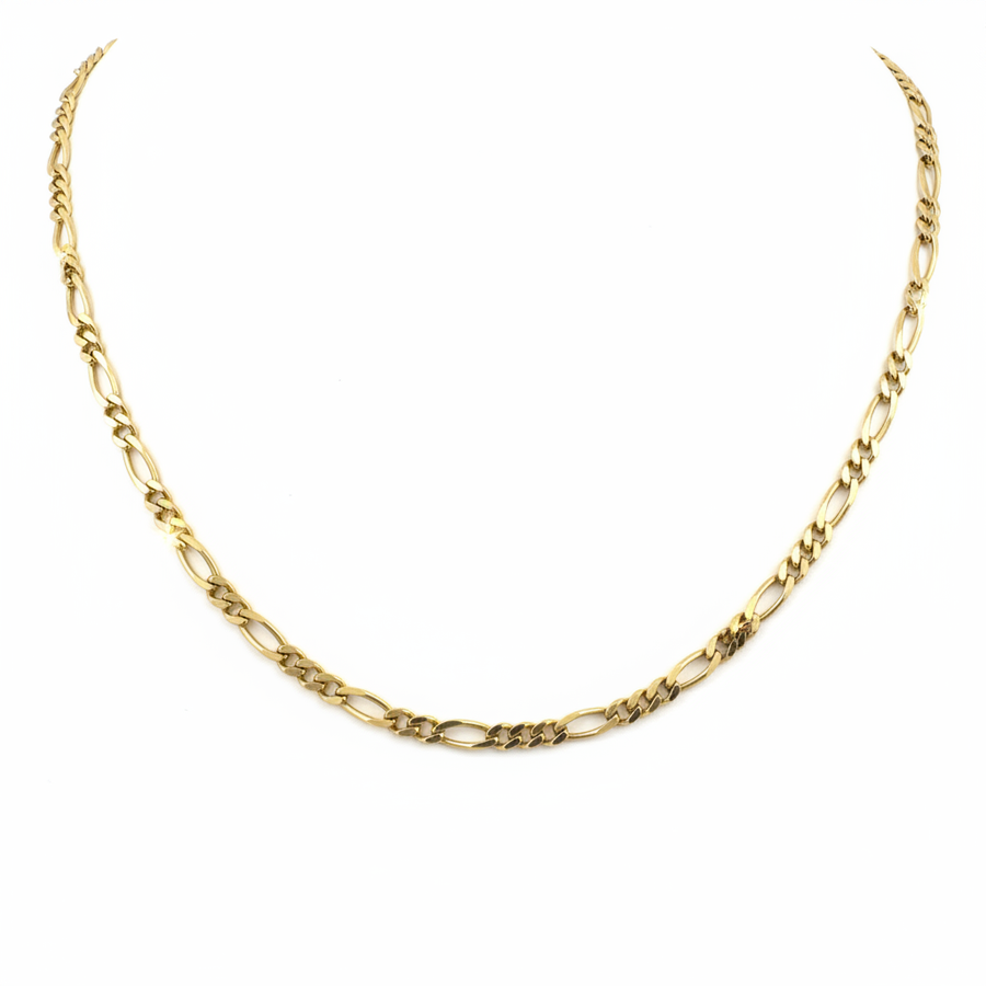 14K Gold Figaro Chain Necklace – 3.7mm 18 inch