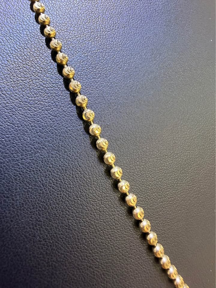 10K Yellow Gold Moon Cut Bead Chain – 26" | 3mm | R2327