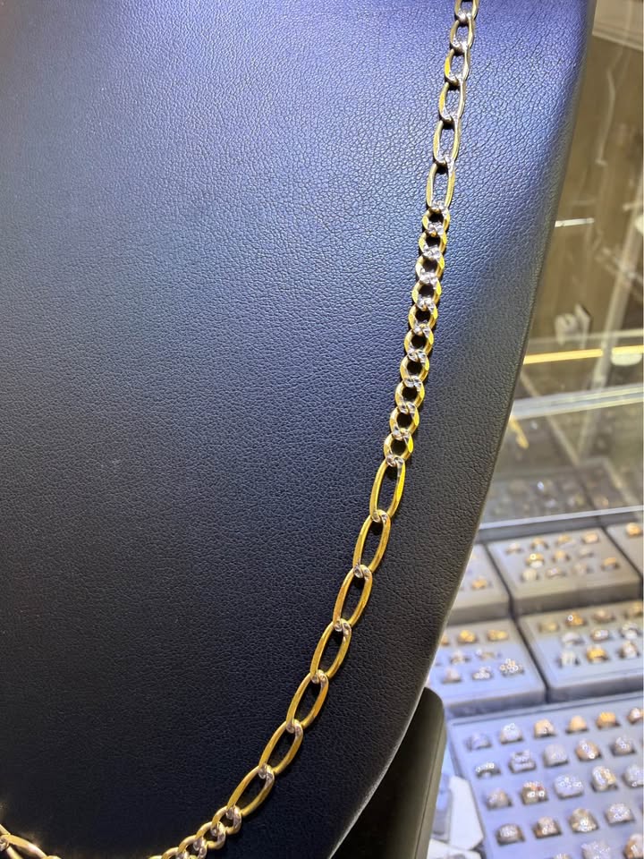 10K Yellow Gold Fancy Figaro Chain – 26" | 4mm | R2297