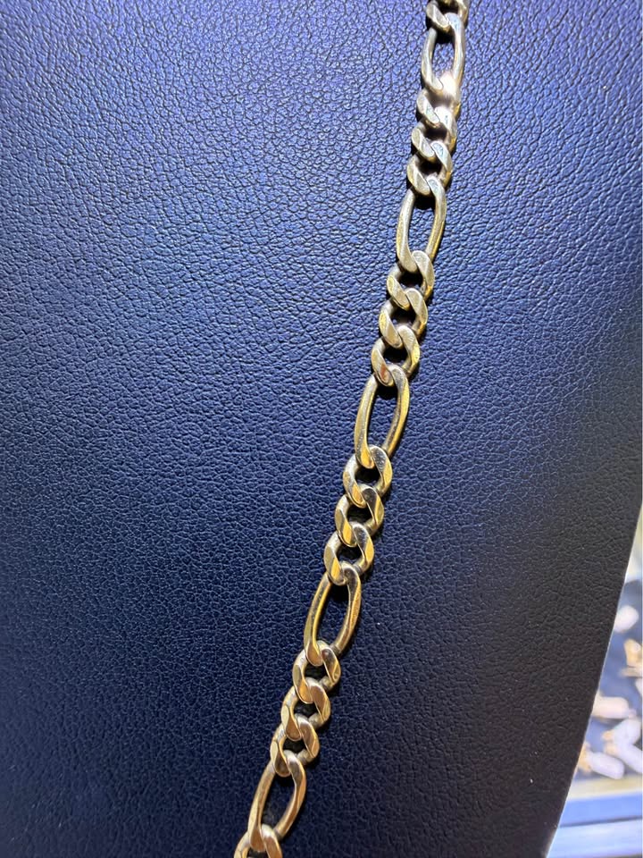 14K Yellow Gold Figaro Link Chain – 25" | 3.8mm | R1611