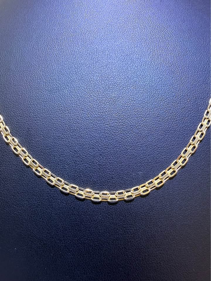 14K Yellow Gold Fancy Long & Short Link Chain – 20" | 3.5mm | R2101