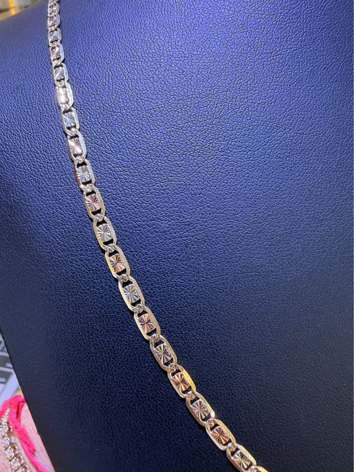14K Tri-Color Gold Valentino Chain – 24" | 3.5mm | R1959
