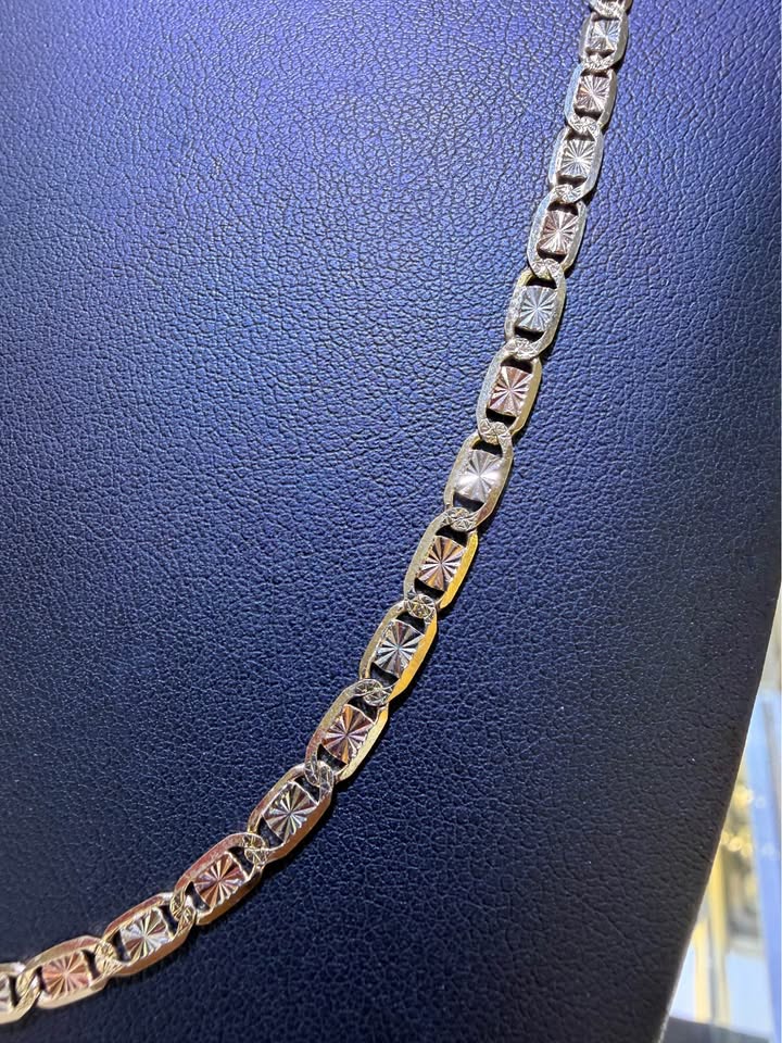 14K Tri-Color Gold Valentino Chain – 24" | 3.5mm | R1959
