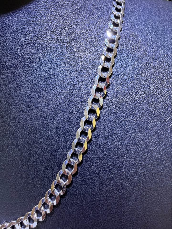 14K White Gold Curb Link Chain – 16" | 4.8mm | R1569