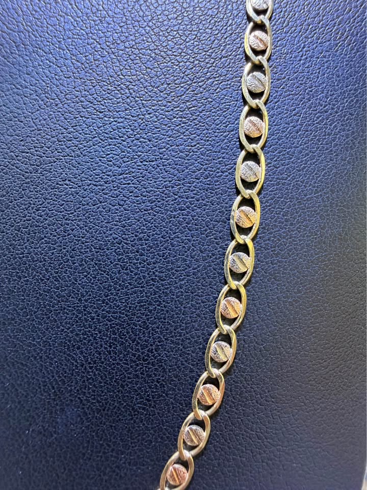 14K Tri-Color Gold Valentino Chain – 22" | 3.5mm | R1592