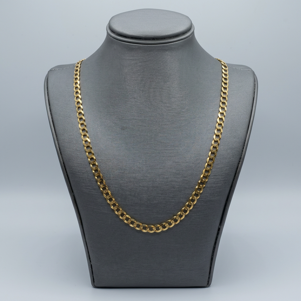 14KT CURB LINK CHAIN 4.75MM 18 INCHES