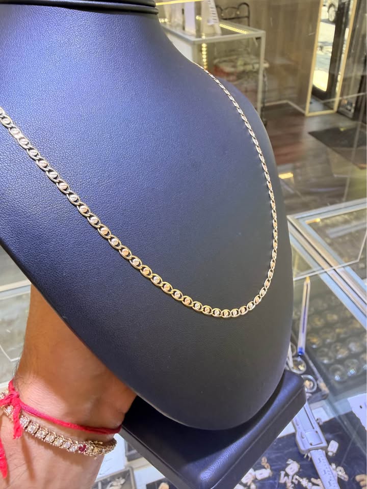 14K Tri-Color Gold Valentino Chain – 22" | 3.5mm | R1592