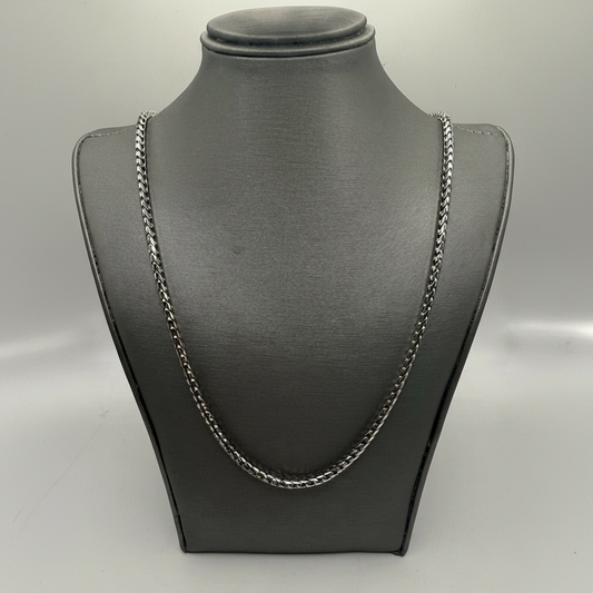 10KT White Gold Franco Chain – 24” | 3.1mm