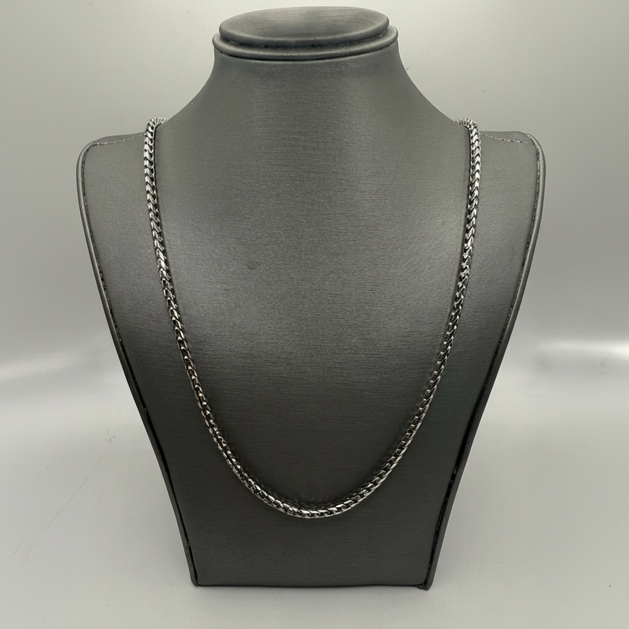 10KT White Gold Franco Chain – 24” | 3.1mm