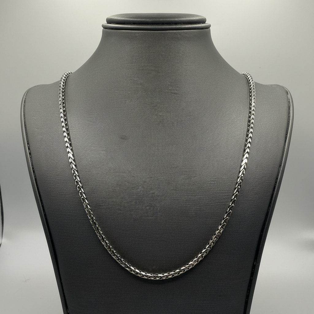 10KT White Gold Franco Chain – 24” | 3.1mm