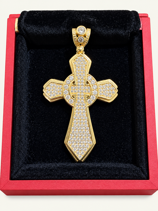 10K Yellow Gold Cross Pendant – R654