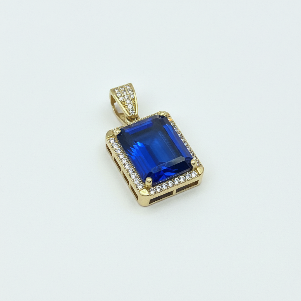 10Kt Gold Sapphire Pendant