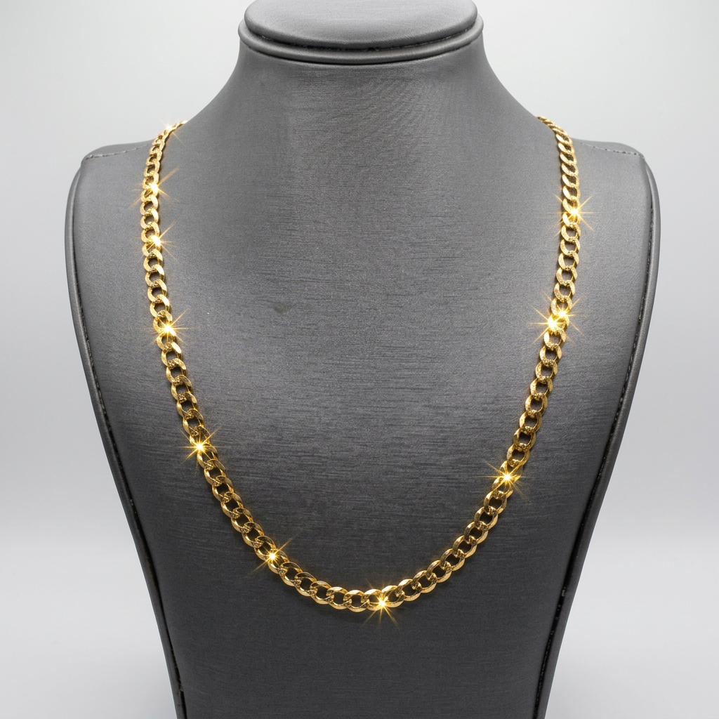 14KT CURB LINK CHAIN 4.75MM 18 INCHES