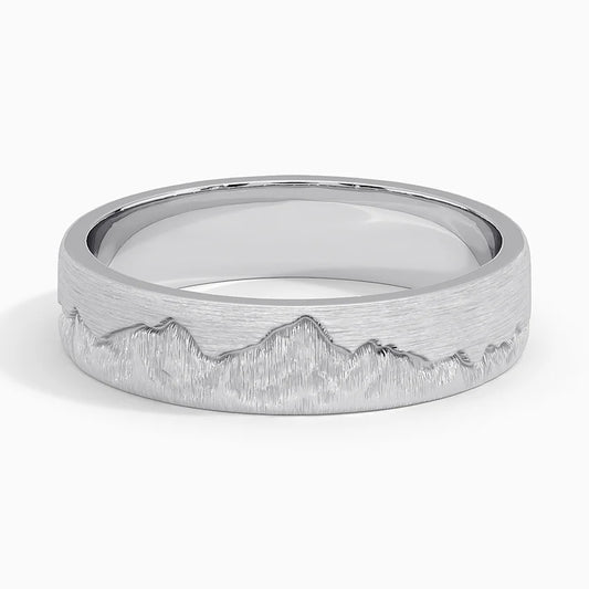 Mountain  5mm White Gold Ring