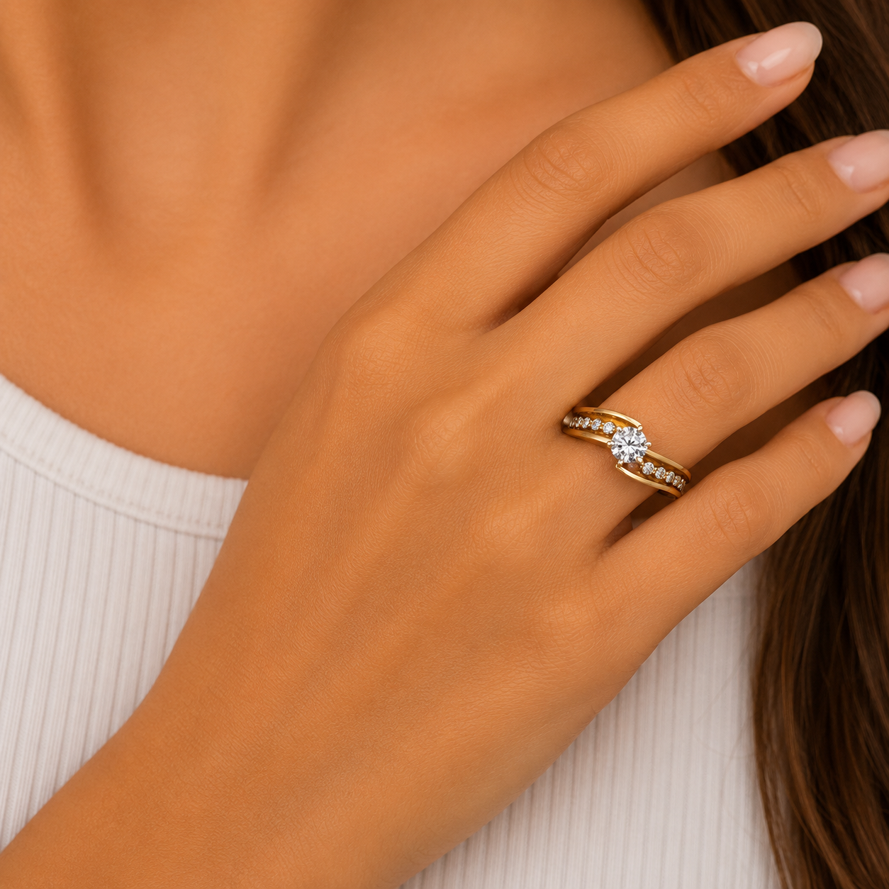 14K Yellow Gold Diamond Ring Size 9 – R1425