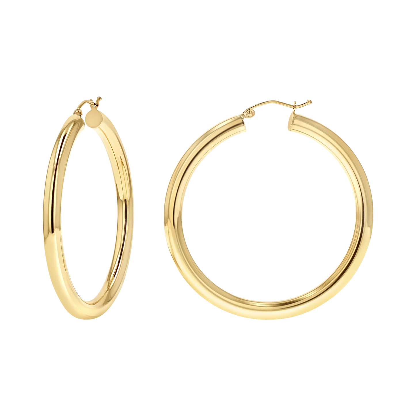 10K Yellow Gold 4mm Tube Hoop Earrings