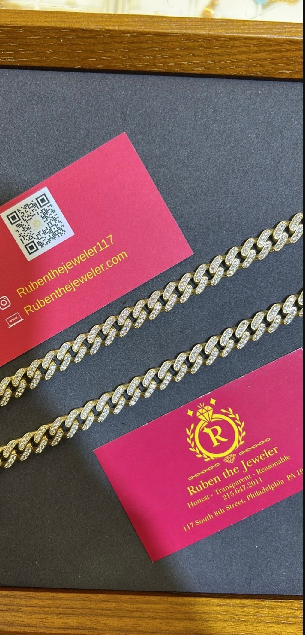 14KT YELLOW GOLD CZ CUBAN LINK CHAIN