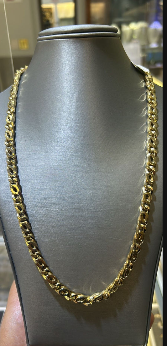 14KT YELLOW GOLD FIGARO CHAIN