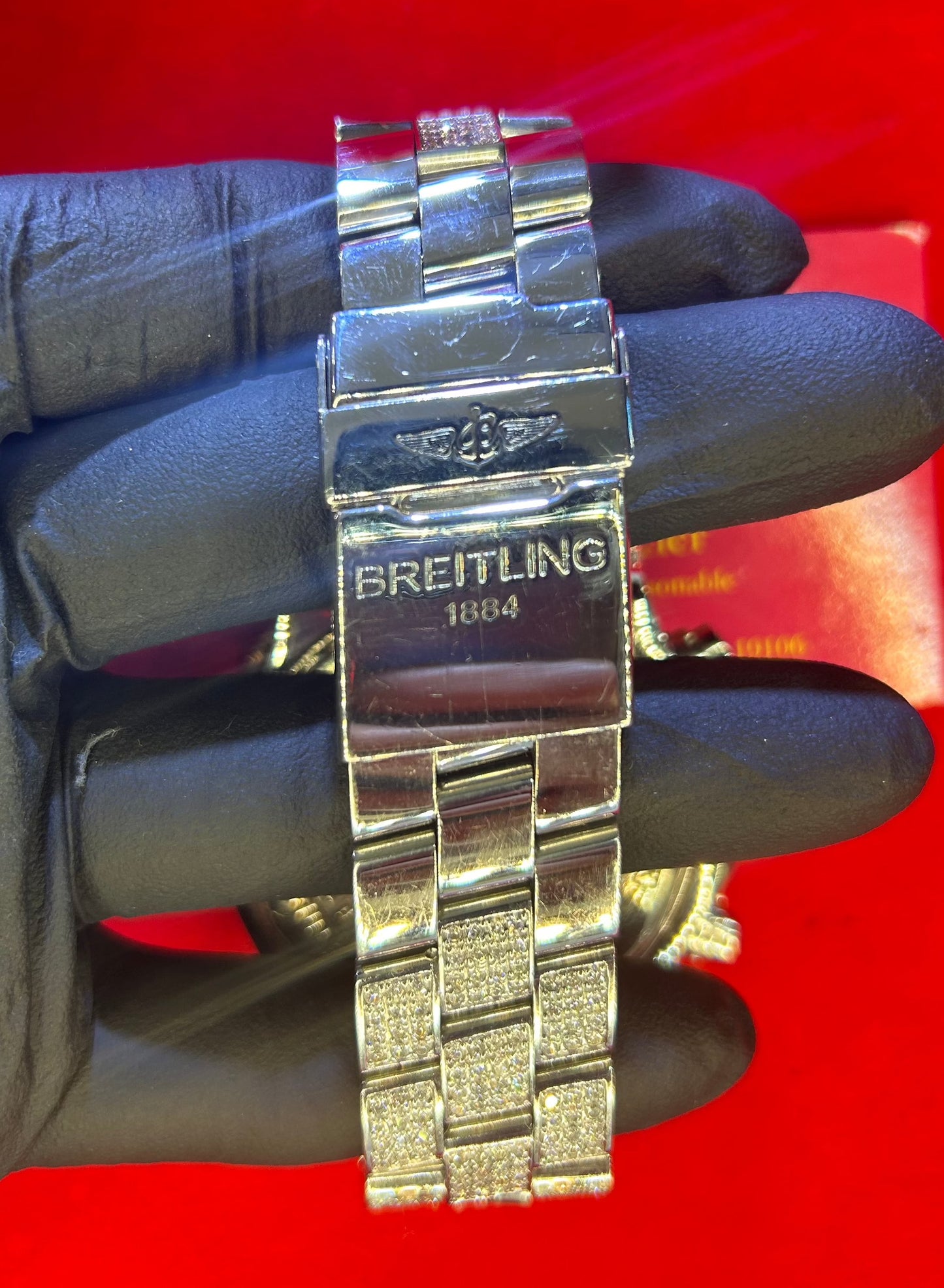 Breitling Custom Watch A13370 Super Avenger 48MM Fully Iced Out Diamond Watch