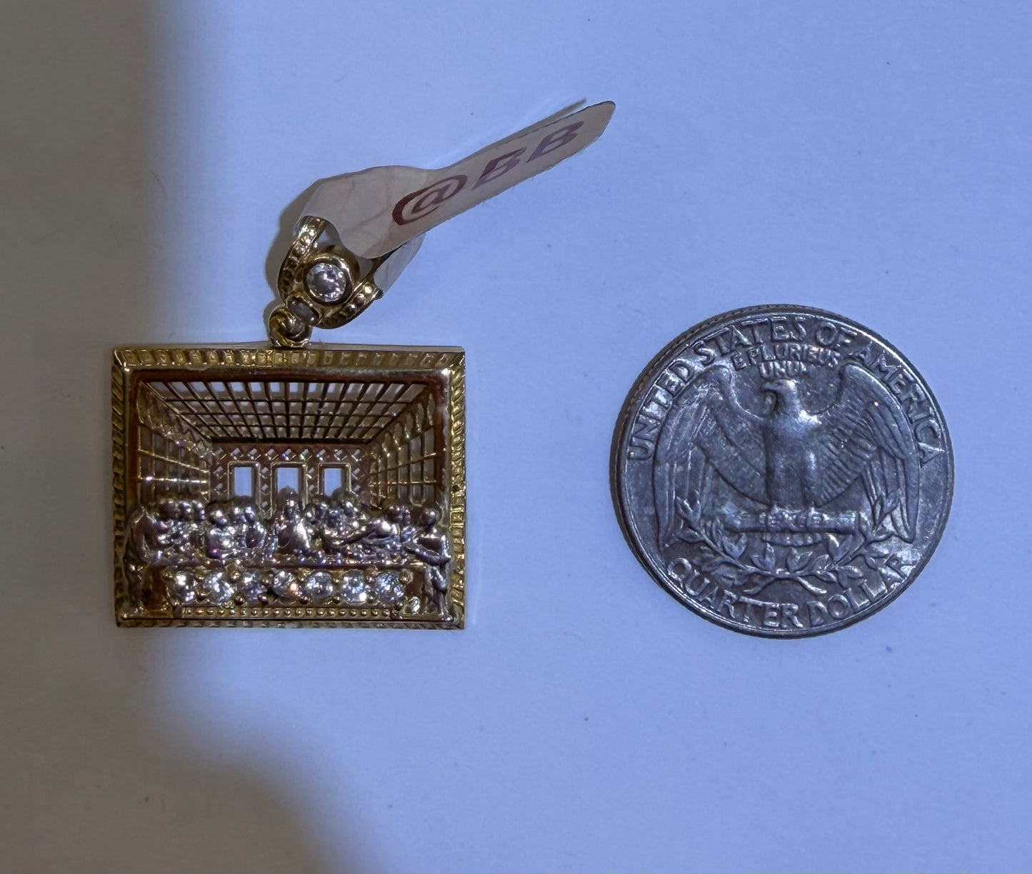 14KT Two-Tone Gold Last Supper Pendant – R724