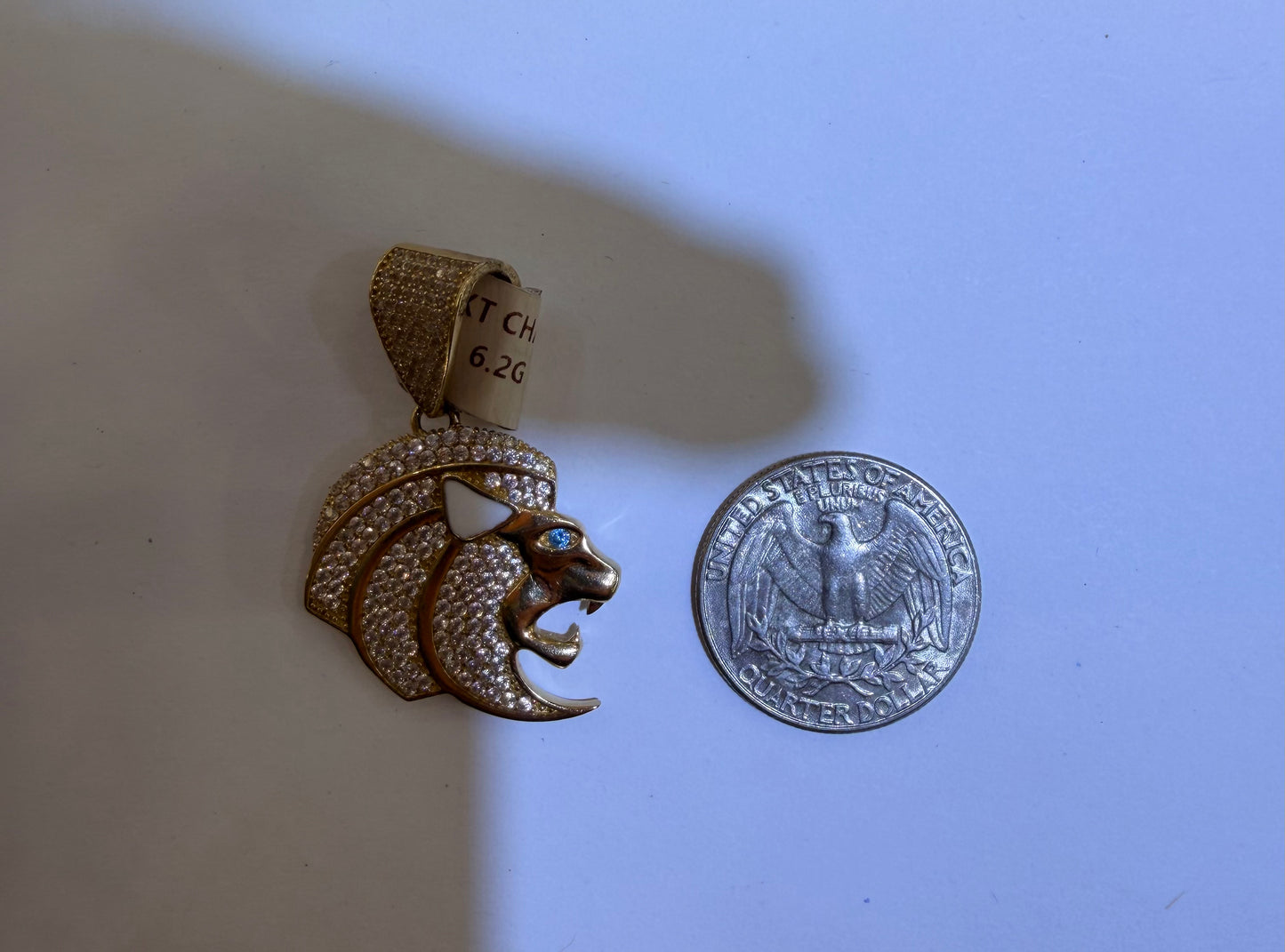 14KT Yellow Gold Lion Head Pendant – R829