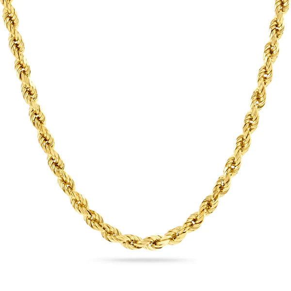 10Kt Gold Hallow Rope Chain 4mm