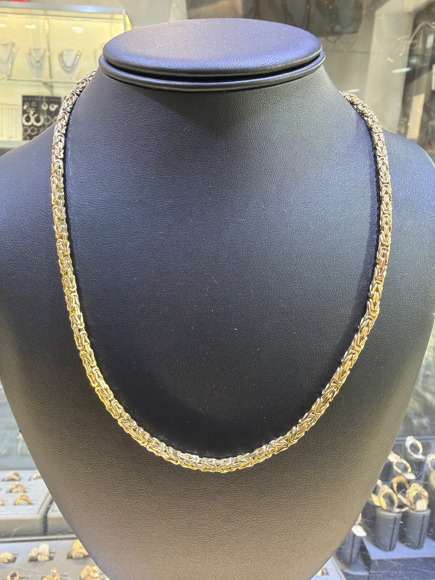 18K Yellow Gold Byzantine Chain 20" – R2288