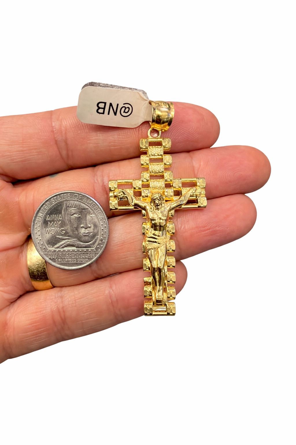 14KT WATCH STYLE CROSS