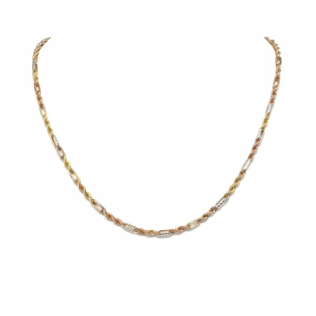 14K Tri-Color Figarope Chain – R2284