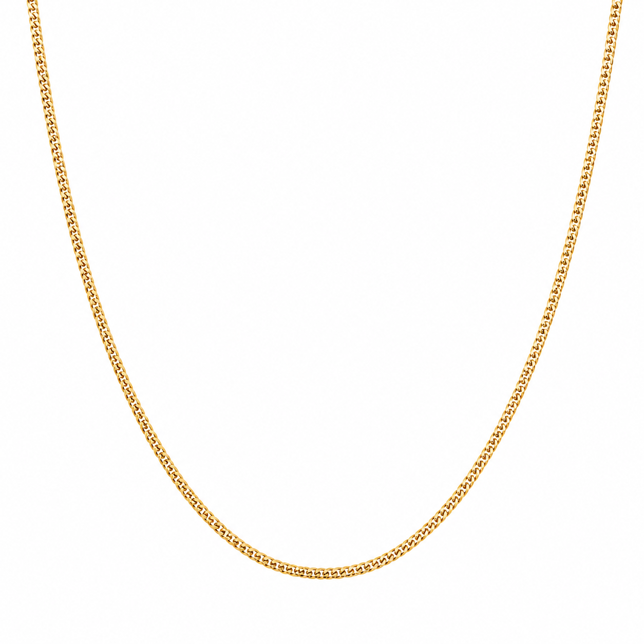 10K Yellow Gold Thin Cuban Link Chain – 24" | 2mm