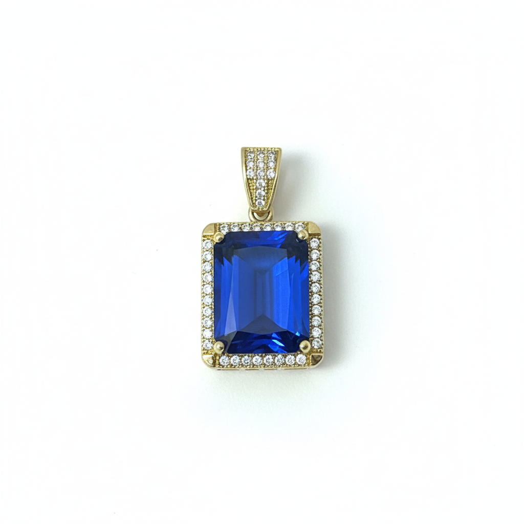 10Kt Gold Sapphire Pendant