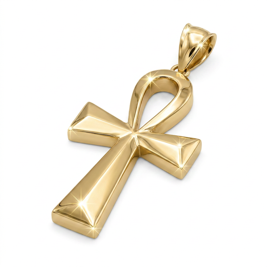10KT ANKH PENDANT 1.7inch