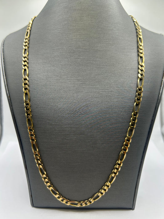 14KT Solid Figaro Link Chain 4.85mm 24inches
