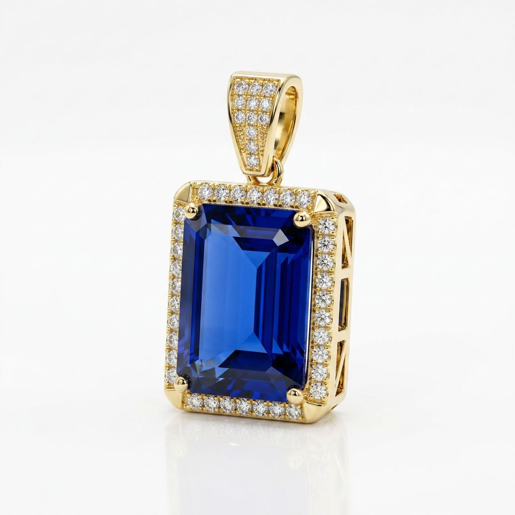 10Kt Gold Sapphire Pendant