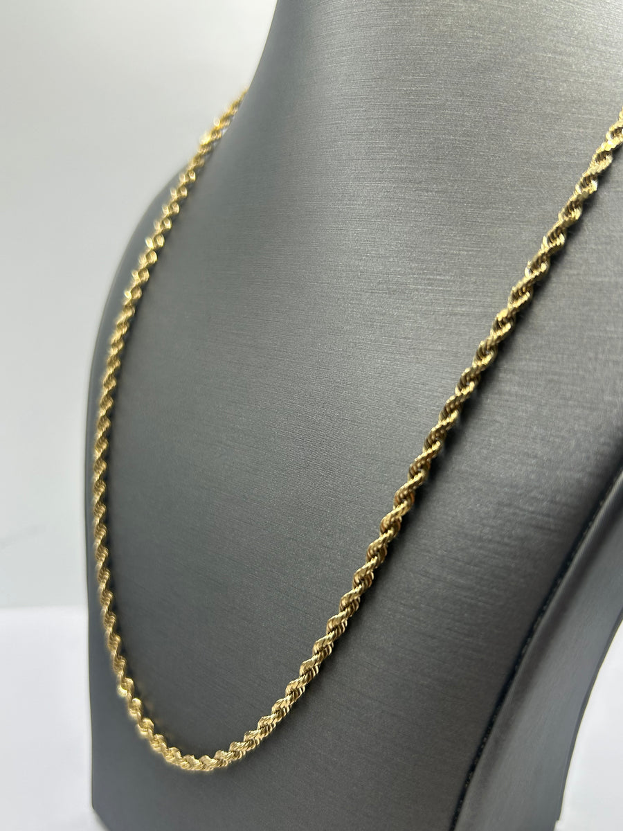14KT Yellow Solid Gold Rope Chain 2.3mm 20 Inches