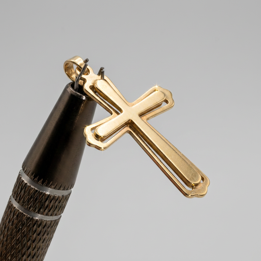 14KT Yellow Gold Cross Pendant – R801