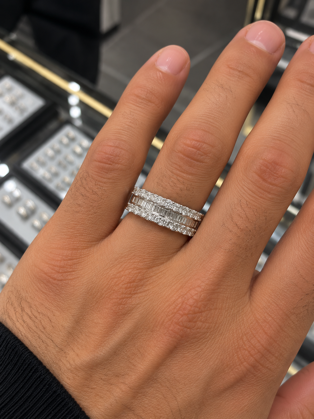 10K White Gold Natural Diamond Band – 0.80 TCW | Size 9.25 | R1108