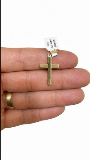 14k yellow gold small cross pendant 1.1g